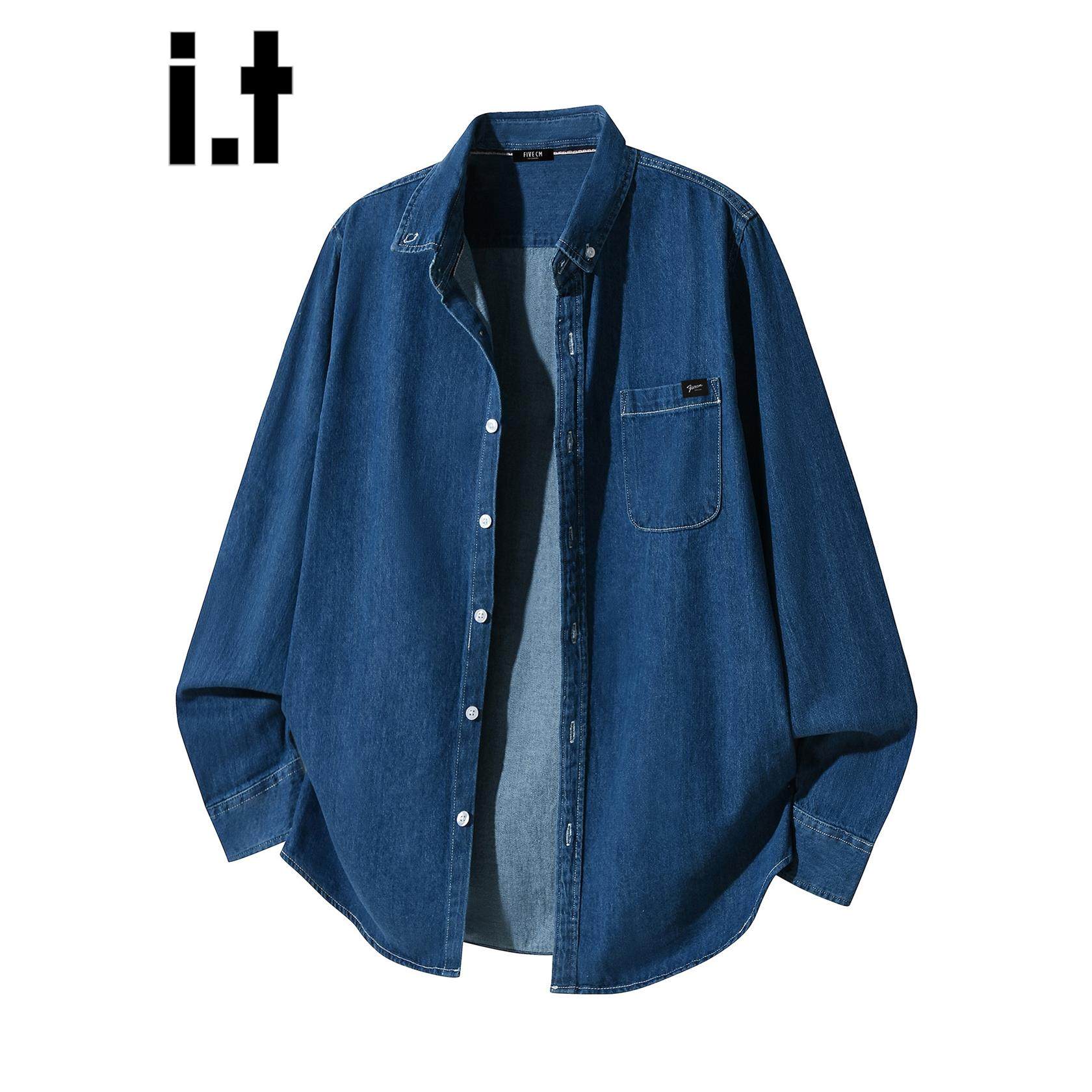 官方正品Mrakeai Kyyds MK时尚潮流翻领牛仔衬衫男款2025春秋季宽,男装,牛仔衬衫,淘宝优惠券,粉丝福利购,淘宝优惠卷