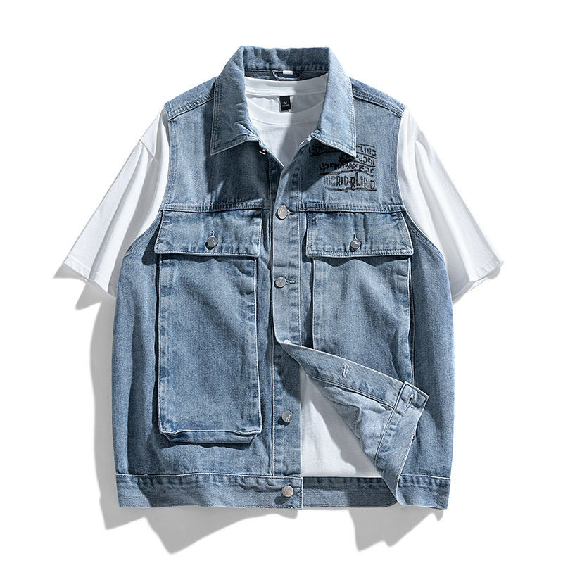 官方正品Mrakeai Kyyds MK男装新款春秋工装牛仔马甲男士韩版港风