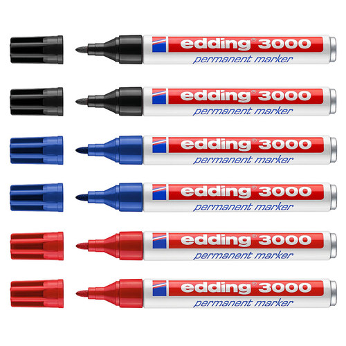 德国edding油性记号笔3000工业标记画线电子五金低元素酸碱打点笔