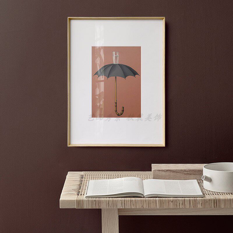 北欧风格简约超现实主义雨伞餐厅装饰画画芯画布高清微喷打印画心