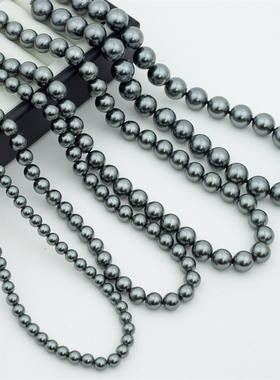 【幽绿】 人造大溪地仿拉贡黑珍珠 串链 珍珠项链