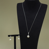 耳钉 10mm 粉光akoya 珍珠项链 天王嫂同款 人造仿冷光澳白