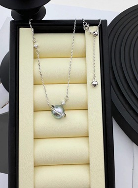 极光炫彩大溪地项链人造珍珠S925