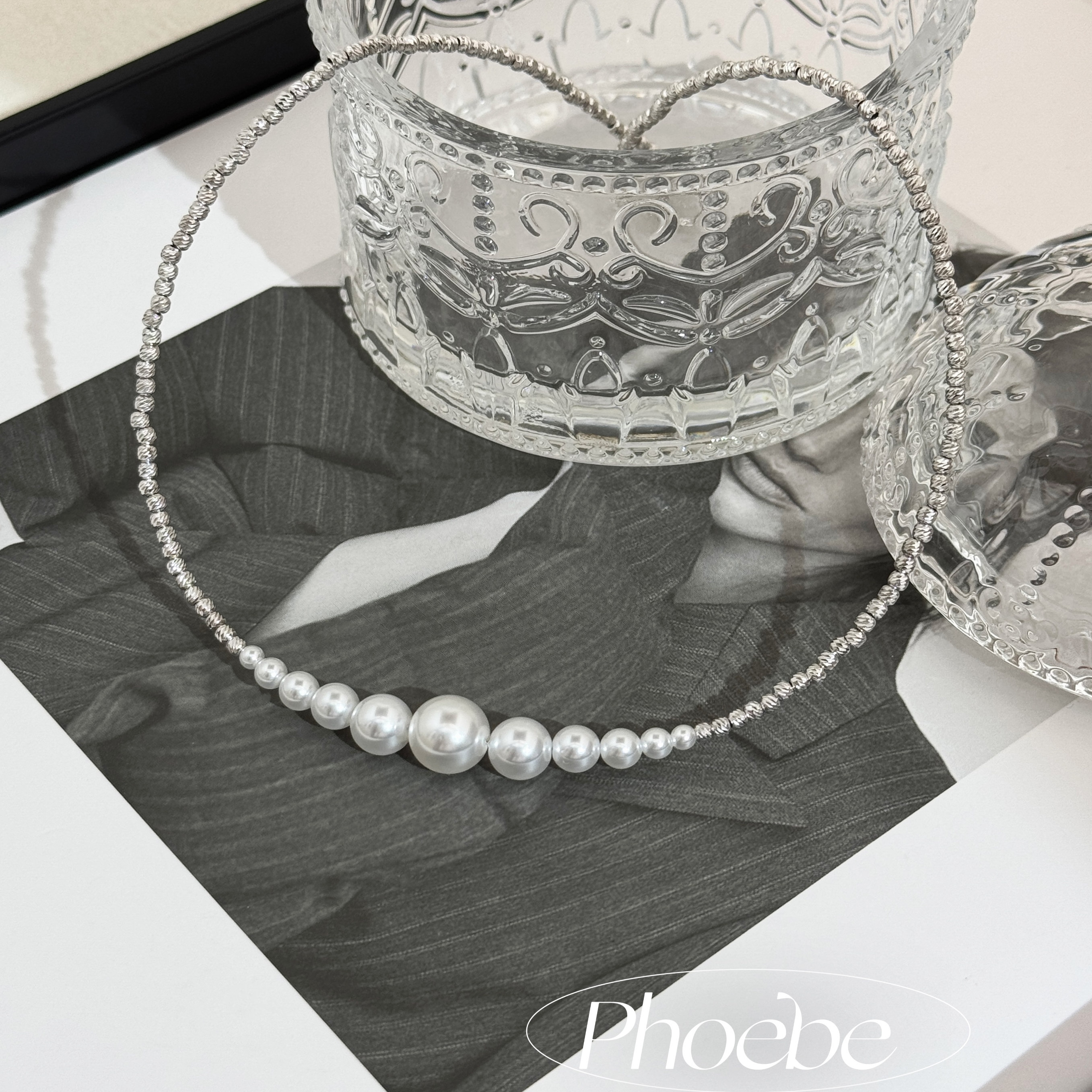 【澳白绮梦】优雅柔美 人造冷光澳白珍珠项链 月牙渐变璀璨项链