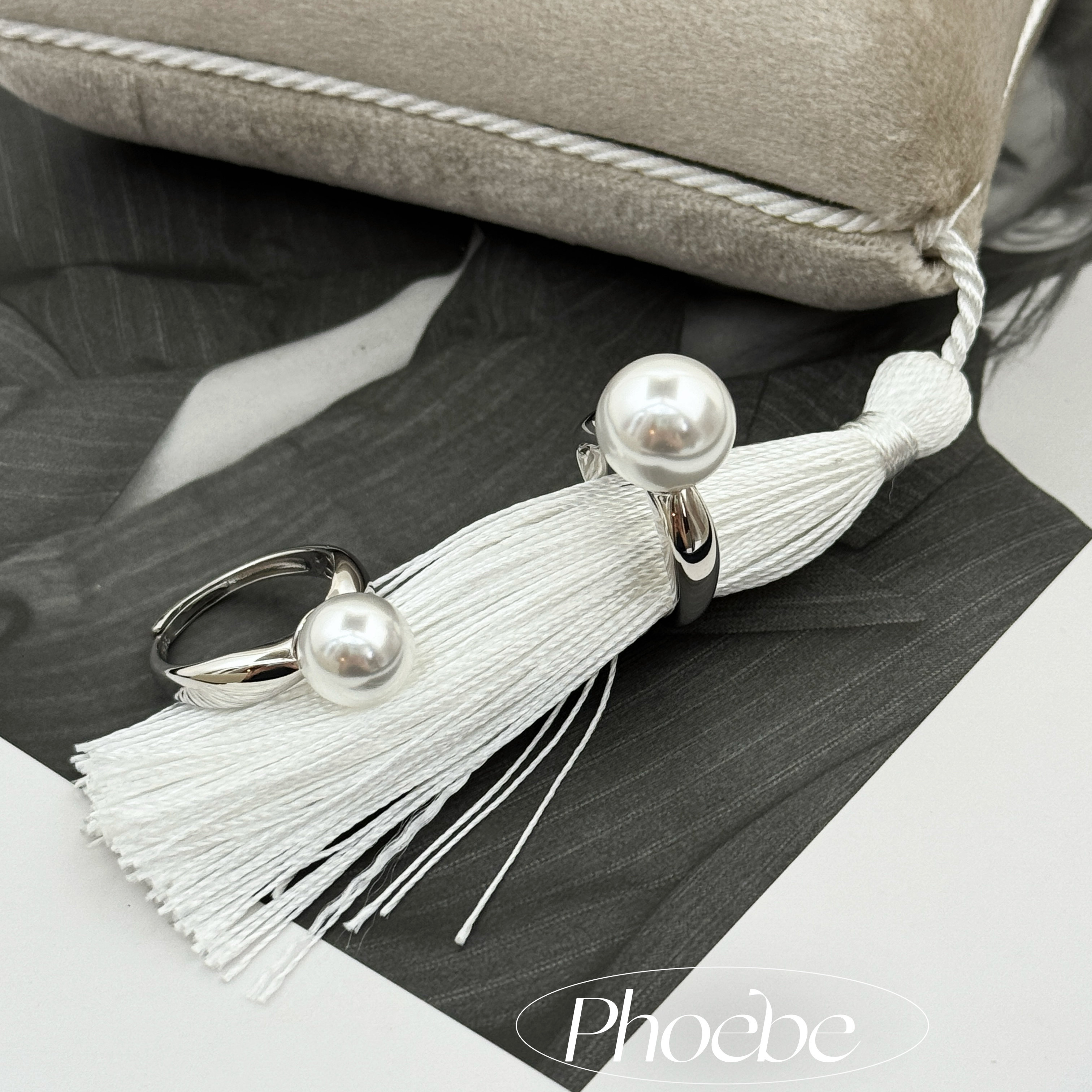 极简高级感冷光澳白珍珠戒指