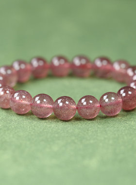 天然草莓晶圆珠转运珠手链手串