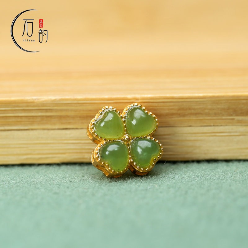 天然碧玉四叶草10*10mm图片