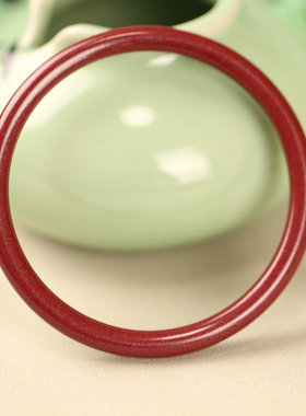 原矿朱砂护身手镯细条本命年