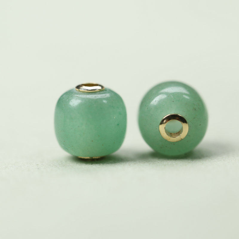 天然东陵玉老型珠10mm桶珠大孔2mm水晶饰品手工编织配件串珠 D137