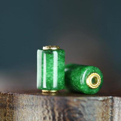 天然玉石干青翡翠桶珠路路通配饰