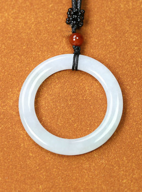 纯天然翡翠圆环大孔吊环吊坠挂件