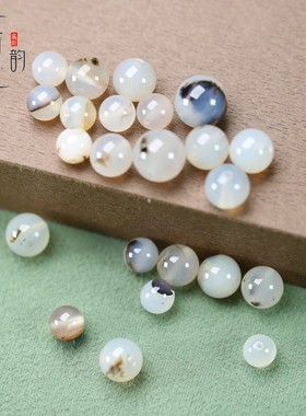 天然玛瑙8/10/12mm水草通孔圆珠diy手链手串配饰配件时尚简约Y173
