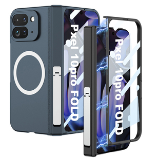 适用Google谷歌Pixel10ProFold手机壳折叠屏新款磁吸铰链中轴全包防摔磨砂保护套壳膜一体ins风男女款带支架