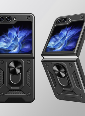 三星zflip5手机壳折叠屏全包镜头新款硅胶防摔软壳ZFlip6气囊保护套磨砂硬壳带支架外壳潮网红推拉窗ZFlip7fe