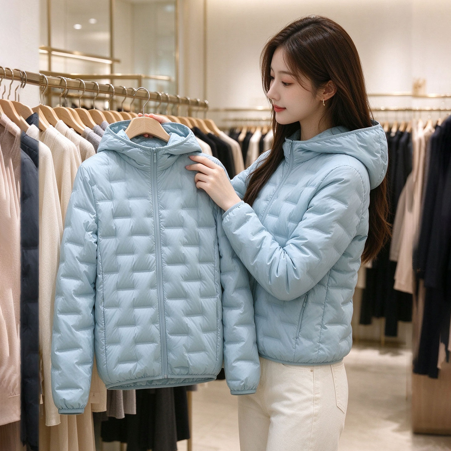 薇薇蝶90%轻薄女短款鹅绒服