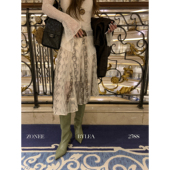 LEA宋亦雯 法式 落叶 ZONEE 季 节 复古设计感印花短款 半身裙女