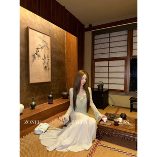 原创设计花边微透蕾丝长袖 26新品 LEA宋亦雯法式 上衣 ZONEE