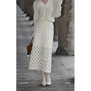 ZONEE x Lea宋亦雯 流光一下 小香半身裙秋冬新款原创设计长短裙