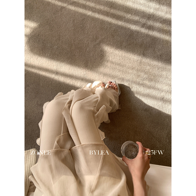 ZONEE/LEA宋亦雯荷叶边喇叭裤