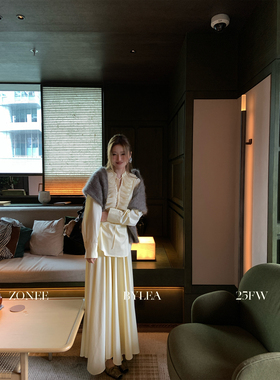 ZONEE/LEA宋亦雯 光合作用法式设计感时髦感长裙高腰气质半身裙女