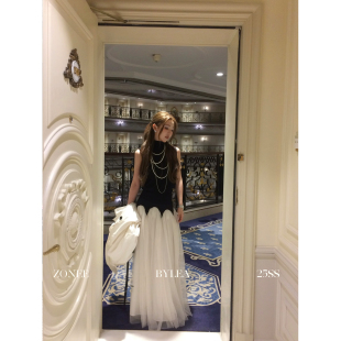 法式 约会日 精致时髦感网纱裙高腰显瘦半身裙女 LEA宋亦雯 ZONEE