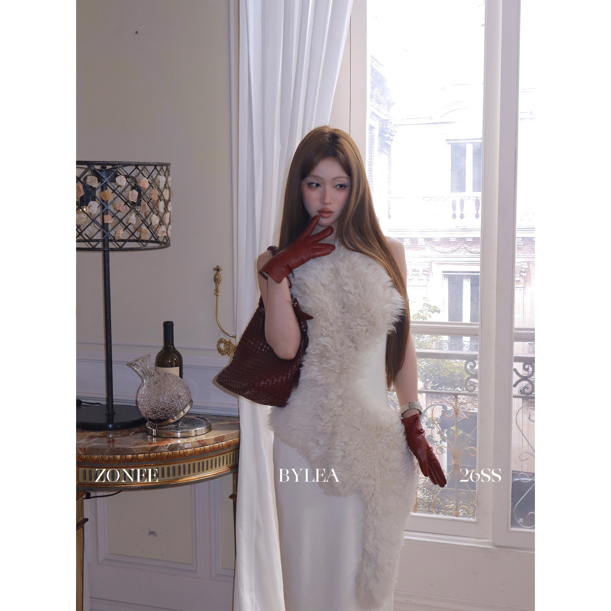 ZONEE/LEA宋亦雯 梦中情猫 私服系列 米白色毛毛拼接露背连衣裙女,女装/女士精品,连衣裙,淘宝优惠券,粉丝福利购,淘宝优惠卷