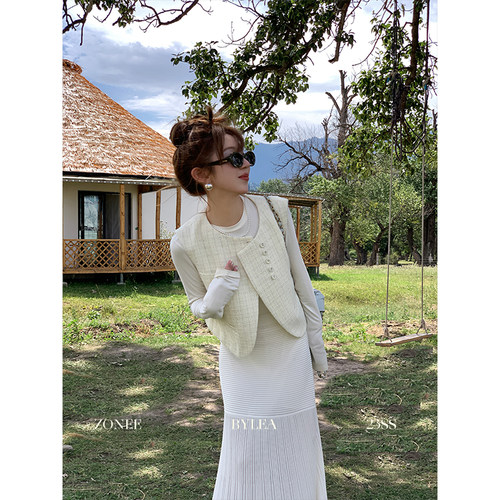 ZONEE单排扣法式常规马夹