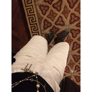 LEA宋亦雯 阔腿休闲裤 巴黎日报 气质时髦提花五分中裤 法式 ZONEE