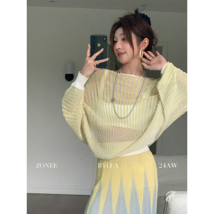 针织上衣宽松慵懒罩衫 ZONEE 黑标系列法式 流动雕塑感 LEA宋亦雯