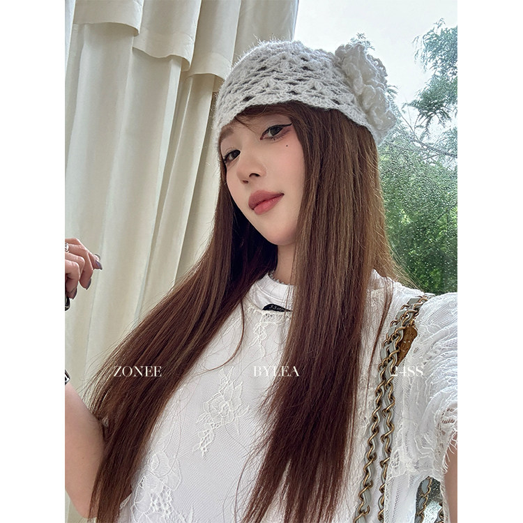 ZONEE/LEA宋亦雯 Basic No.002 蕾丝白 法式休闲蕾丝罩衫t恤套装