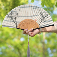 New Chinese-style cheongsam folding fan, Chinese-style women's fan, gradient color Hanfu fan, summer portable folding ancient-style small fan thumbnail 8