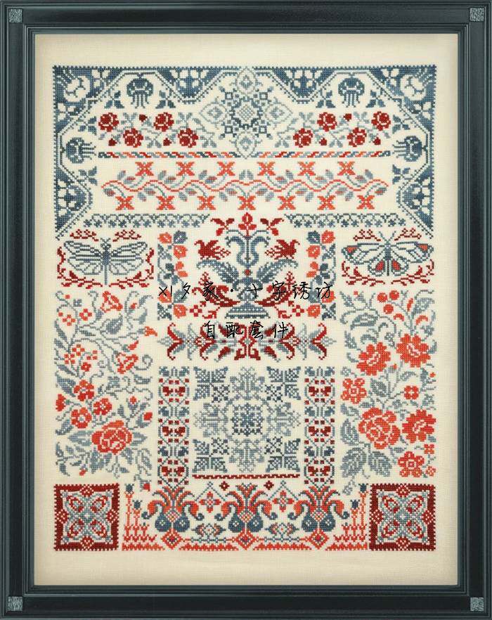 真线对比十字绣自配套件 Owl 0087-Southern Land贵格复古花纹