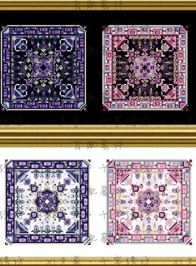 CD Micro Square 迷你微型方块4 紫色含原版古董珠水晶 十字绣套