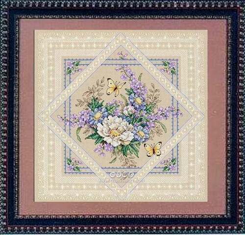夕の绣▍十字绣图纸 原扫图打印 Dim35105 Flowers and lace