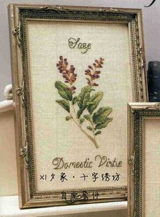 杂志 法式 婚礼花之鼠尾草花 DMC十字绣自配套件 法国正品