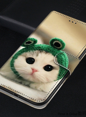 适用三星Note10lite手机壳翻盖卡通N770F/DS皮套硅胶全包边可爱猫