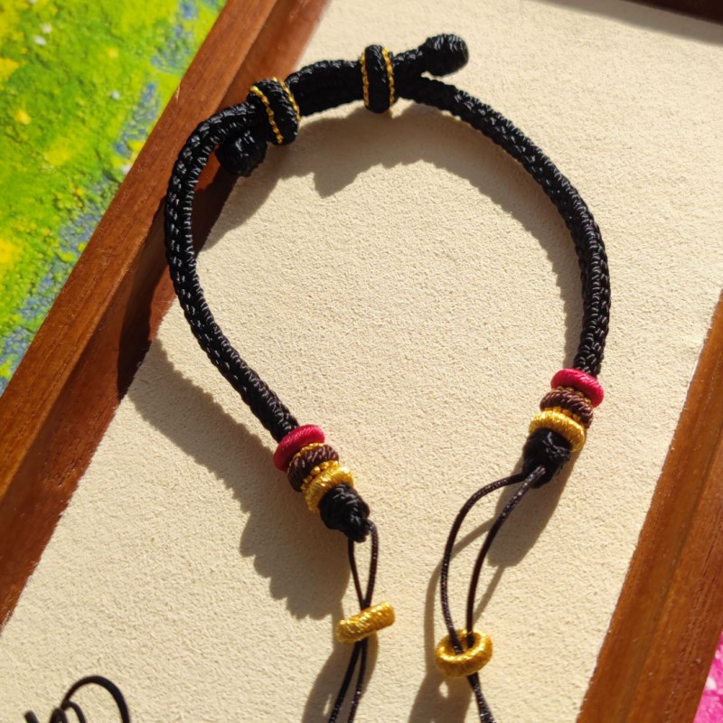 男女款纯手工编天珠蜜蜡黄金翡翠路路通横穿手绳桶珠可调节3.5mm