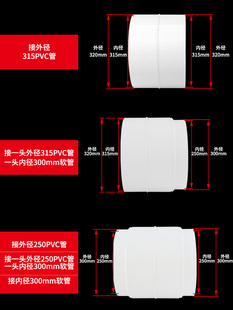 315pvc止回阀烟道阀厨房专用饭店餐厅大排量油烟机250管道止逆阀