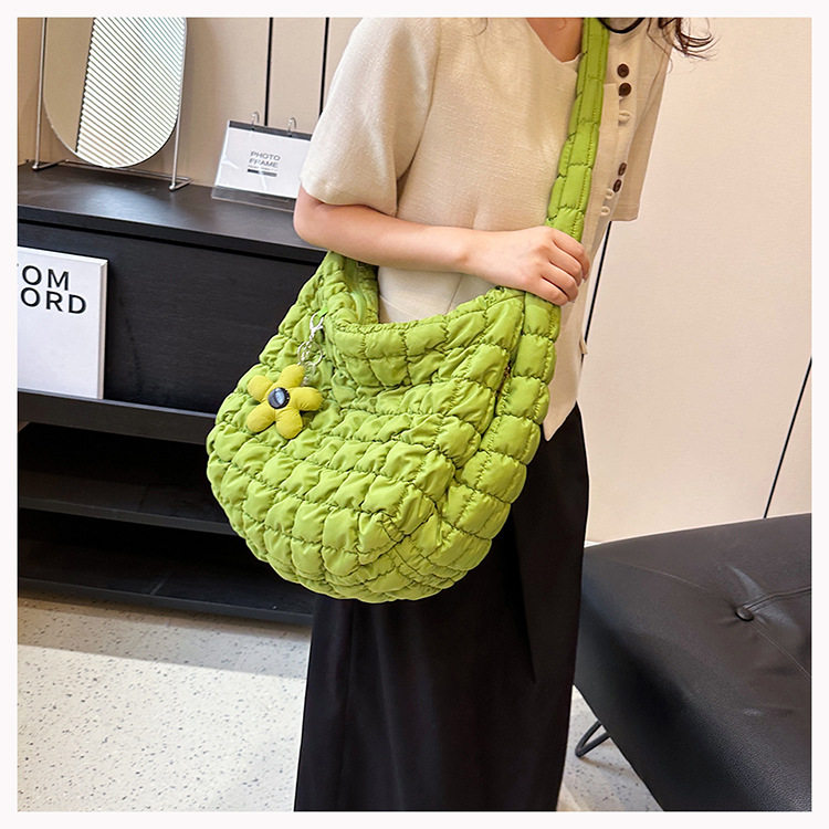 跨境云朵褶皱大包包大容量泡泡托特包休闲单肩斜挎饺子包云朵包