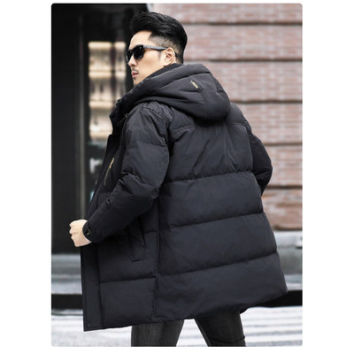 高端商务鹅绒羽绒服男中长款
