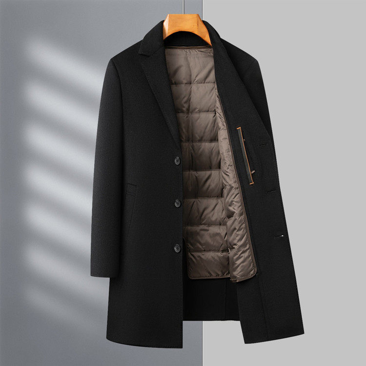 秋冬含羊毛加厚新中式男士大衣