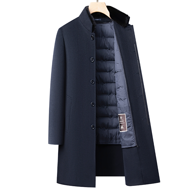 中年爸爸装羽绒内胆加厚中长款