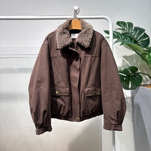 MM麦麦25秋冬新款复古时尚棕色毛领90鸭绒羽绒服外套女4GB182581