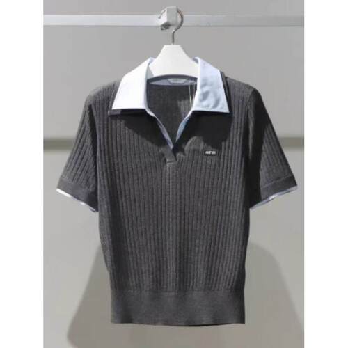 MM商场同款2026年春新款百搭显瘦设计感假两件针织衫女1H4134071