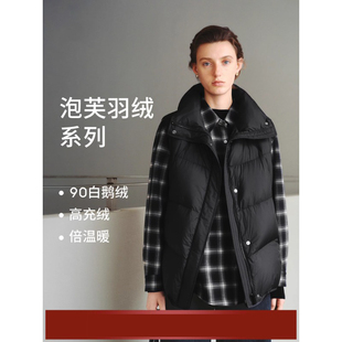 MM麦家90鹅绒马甲保暖羽绒服内搭商场同款25冬新款5GA180741