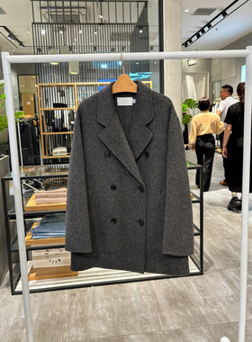 MM麦家2025秋冬新款双面呢大衣女中长款绵羊毛毛呢外套5FA170881