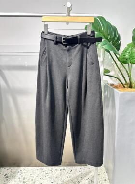 MM麦麦2025秋冬新款直筒休闲高腰西装阔腿休闲裤女长裤5GA152621