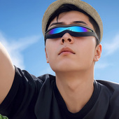 新款 X战警偏光骑行太阳镜连体镜片运动户外cospa不挡视线夜视墨镜