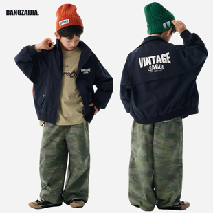 童装 儿童春秋立领字母刺绣风衣套男童中大童时髦夹克外 26新款