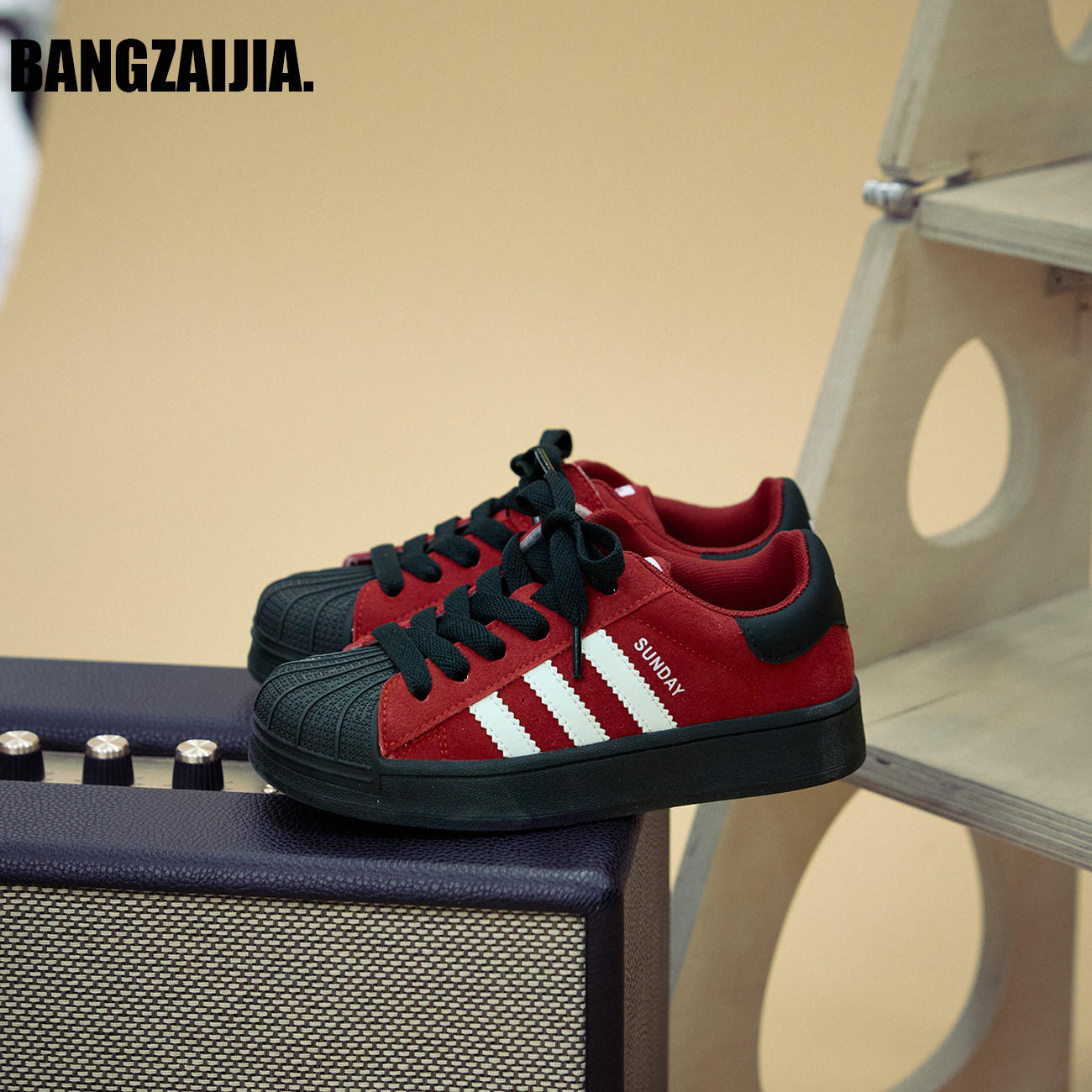 【新年红色板鞋】儿童26年春季三杠贝壳魔术贴一脚蹬男女童板鞋,童鞋/婴儿鞋/亲子鞋,板鞋,淘宝优惠券,粉丝福利购,淘宝优惠卷